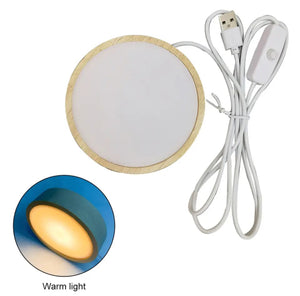 Large Surface LED Light Base Display Stand - Warm light and Cool Light USB - 8 Cm Diameter