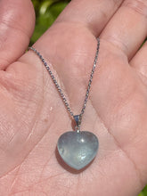 Load image into Gallery viewer, Natural Aquamarine Crystal Heart Shaped Necklace