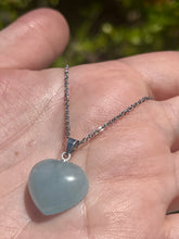 Load image into Gallery viewer, Natural Aquamarine Crystal Heart Shaped Necklace