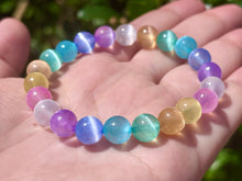Load image into Gallery viewer, Chatoyant Rainbow Selenite 8mm Beaded Bracelet
