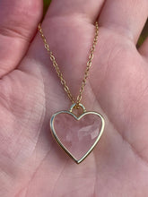 Load image into Gallery viewer, Faceted Crystal Heart Necklace - Rose Quartz