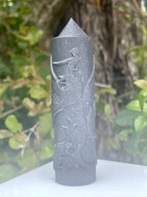 Load image into Gallery viewer, Carved Natural Shungite Phoenix Totem Point Tower