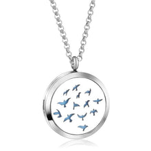 Load image into Gallery viewer, Surgical Steel Diffuser Lockets for Essential Oils with Gift Box - Birds Design
