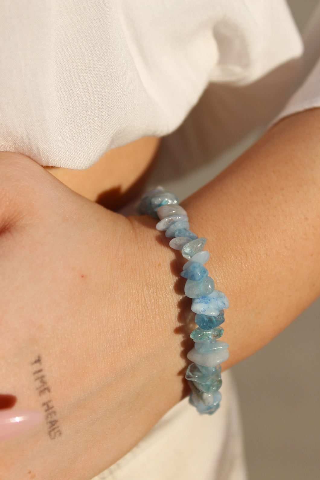 Aquamarine sale stretch bracelet