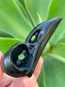 Carved Black Obsidian Crystal Raven Skull