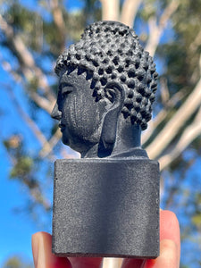 Black Obsidian Carved Buddha Statue