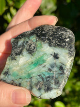 Load image into Gallery viewer, Large Polished Natural Brazilian Emerald Polished Slice #2