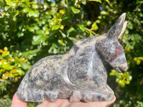 Large Carved Stone Donkey #2