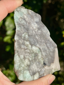 Large Polished Natural Brazilian Emerald Polished Slice