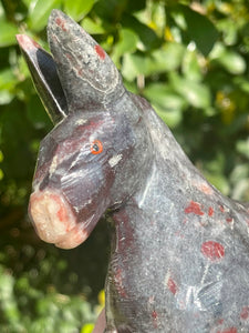 Large Carved Stone Donkey
