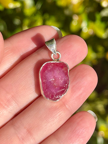 925 Sterling Silver Natural Ruby Pendant