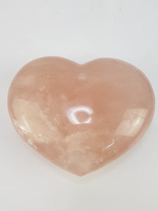 Extra Large AAA Rose Quartz Gold Ribbon Heart