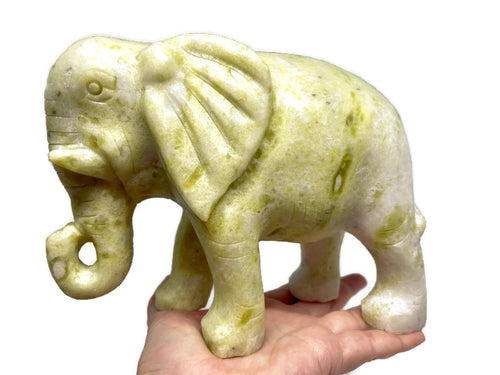 Huge 20 Cm Lantian Jade Carved Elephant