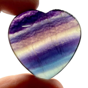One (1) Multicoloured Rainbow Fluorite Crystal Heart