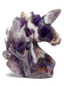 Chevron Dream Amethyst Unicorn Carving