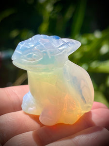 Beautiful Hand Carved Opalite Crystal Dragon (Medium)