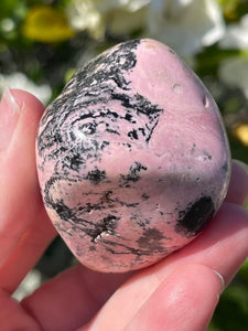 Large Pink Peruvian Rhodochrosite Polished Freeform Tumble Stone