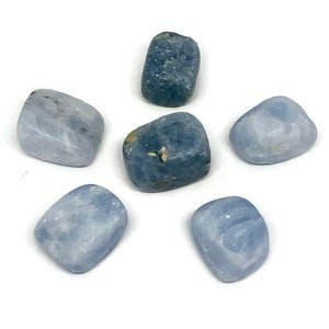 One (1) Large Blue Calcite Tumbled Stone