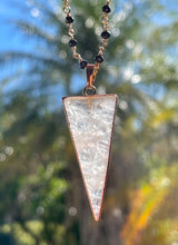 Load image into Gallery viewer, Faceted Black Tourmaline Necklace with Clear Quartz Crystal Pendant