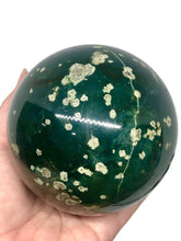 Load image into Gallery viewer, Huge 9.1 Cm Deep Green Ocean Jasper Sphere