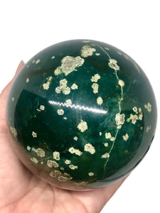 Huge 9.1 Cm Deep Green Ocean Jasper Sphere