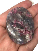 Load image into Gallery viewer, One (1) Large Lepidolite with Smokey Quartz and Pink Tourmaline Meditation Stone