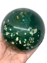 Load image into Gallery viewer, Huge 9.1 Cm Deep Green Ocean Jasper Sphere