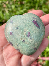 Load image into Gallery viewer, One (1) Medium A Grade Natural Ruby in Fuchsite Puffy Heart