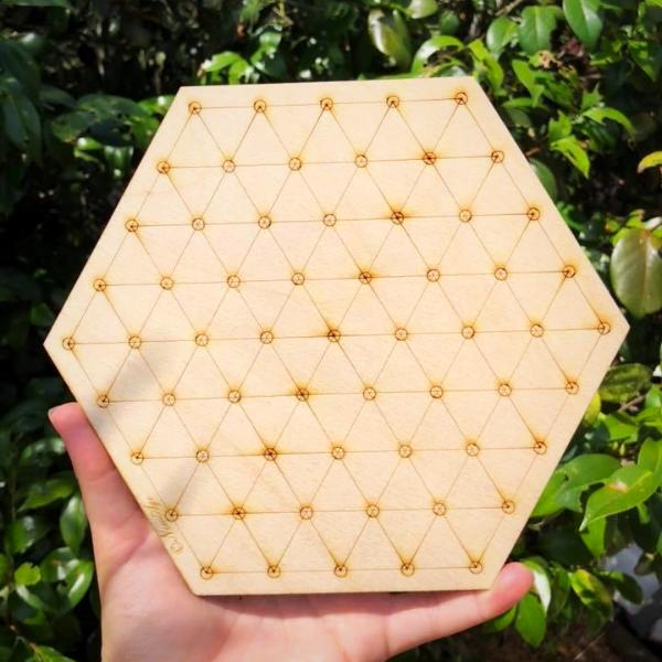 Wooden Crystal Grid Board (Hexagonal)