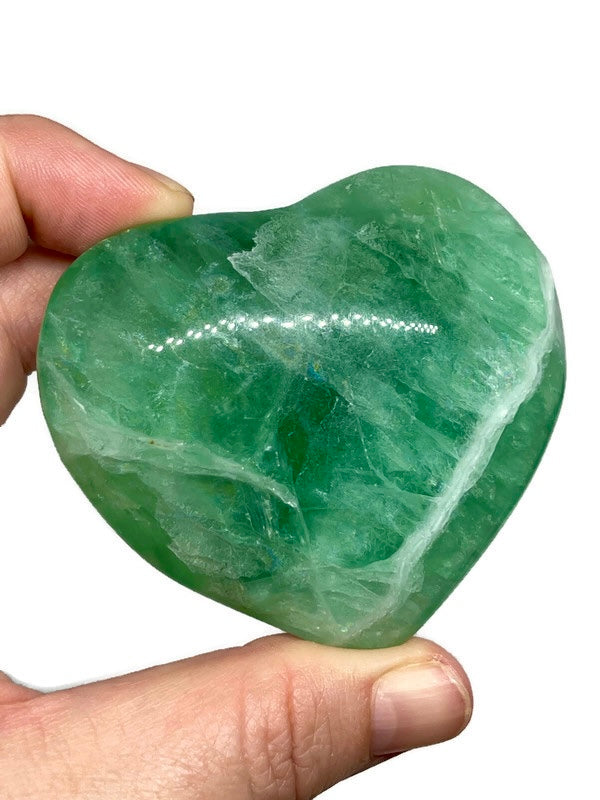Green Fluorite Crystal Heart