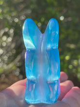 Load image into Gallery viewer, Hand Carved Rose and Aqua Aura Quartz Crystal Butterfly Fairy Spirit