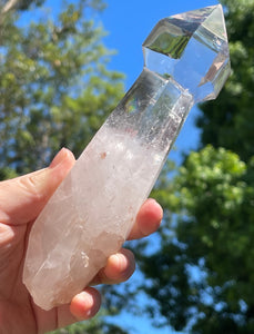 Cut and Semi Polished Brazilian Clear Quartz Crystal Sceptre Point