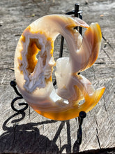 Load image into Gallery viewer, Sparkling Druzy Agate Crescent Moon Fairy Carving