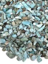 Load image into Gallery viewer, Tumbled A Grade Larimar “Dolphin Stone” Chips (100g)