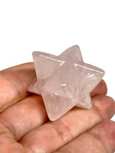 Load image into Gallery viewer, One (1) Rose Quartz Crystal Merkaba Star
