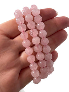 Brazilian Rose Quartz Crystal Bracelet (8 mm)
