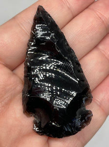 One (1) 2” Black Obsidian Arrow Head