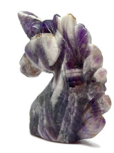 Load image into Gallery viewer, Chevron Dream Amethyst Unicorn Carving