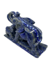 Load image into Gallery viewer, 17 CM hand carved Lapis Lazuli Mother Elephant and Baby Calf
