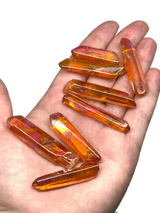 Orange Flame Aura Quartz Crystal Points - 50 grams lot