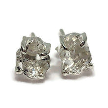Load image into Gallery viewer, 925 Sterling Silver Herkimer Diamond Quartz Crystal Claw Stud Earrings