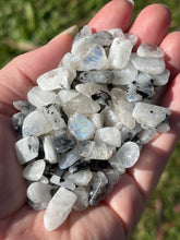 Load image into Gallery viewer, Tumbled Rainbow Moonstone Crystal Chips (100g)
