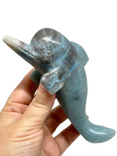 Load image into Gallery viewer, Large Hand Carved Trolleite Dolphin
