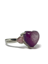 Load image into Gallery viewer, Premium Quality Purple Lepidolite Mica Heart Ring