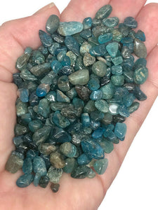 Tumbled Neon Blue Apatite Crystal Chips (100g)