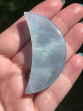 Load image into Gallery viewer, Aquamarine Crystal Crescent Moon Carving #5