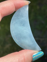 Load image into Gallery viewer, Aquamarine Crystal Crescent Moon Carving #5