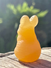 Load image into Gallery viewer, Hand Carved Orange Calcite Bunny Rabbit