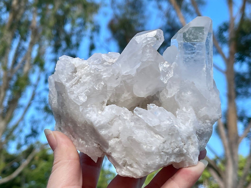 Large Brazilian Clear Quartz Crystal Cluster