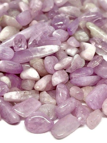 Tumbled A Grade Gemmy Lavender Pink Kunzite Crystal Chips (100g)